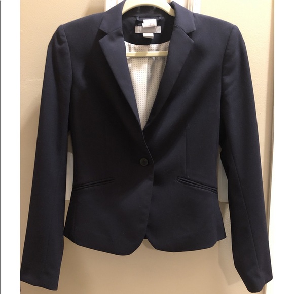 H&M Jackets & Blazers - H&M suit jacket blazer navy blue size 6